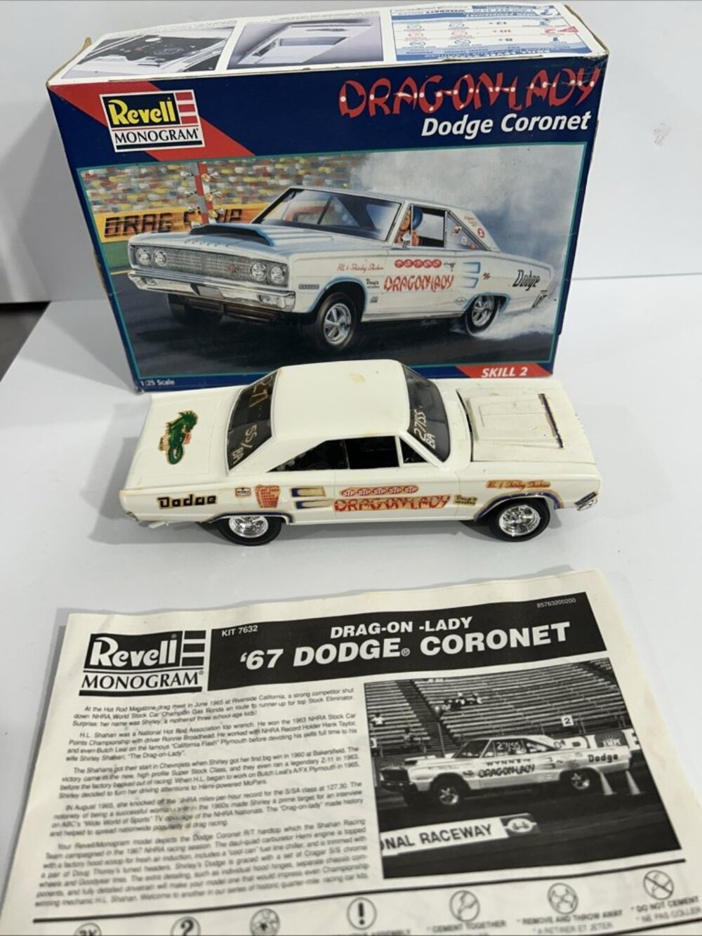Built Shirley Shahan "Dragon-Lady Dodge Coronet SS/BA 1/25 NHRA Drag Car